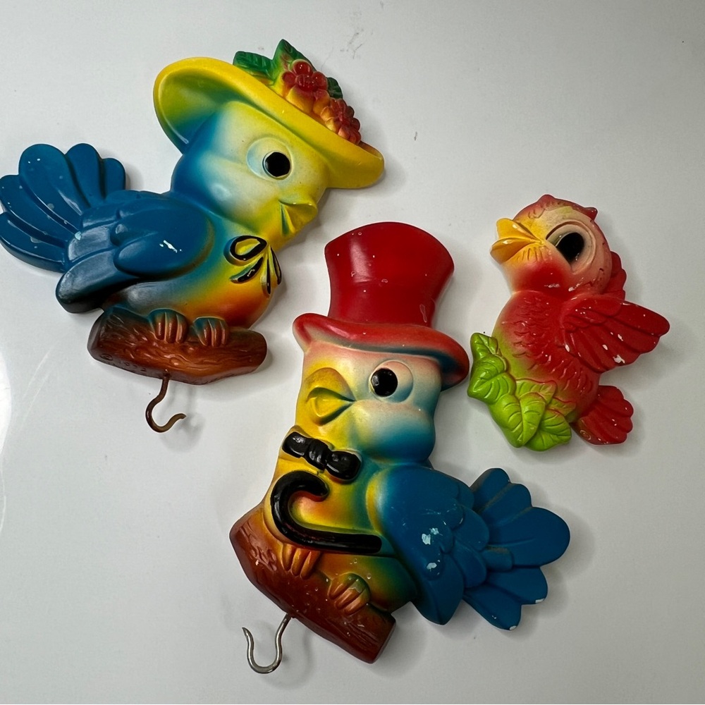 Vtg 1972 Miller Studio Chalkware 3 Fish Wall Art Plaques Family